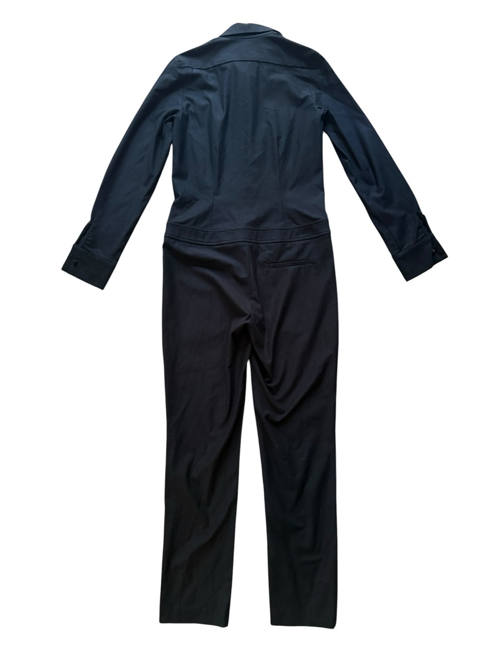 Harvey Faircloth Black Cotton Silk Lined Utility Jumpsuit Size 2 Made USA - Picture 3 of 10